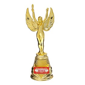 Кубок наградная фигура Ника«Самая лучшая жена», пластик, золото, 19,3 х 7 см.