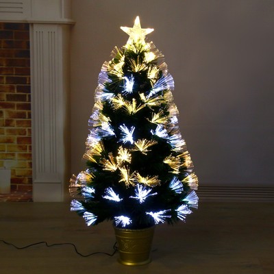 Ёлка светодиодная «Пучок перелив» 90 см, диаметр нижнего яруса 50 см, 80 ПВХ веток, 8 режимов, свечение белое/тёплое белое