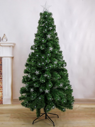 Ёлка светодиодная «Галактика» 180 см, диаметр нижнего яруса 90 см, 220 ПВХ веток, мигание, свечение белое/синие