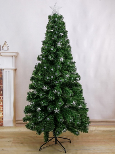 Ёлка светодиодная «Галактика» 180 см, диаметр нижнего яруса 90 см, 220 ПВХ веток, мигание, свечение белое/синие