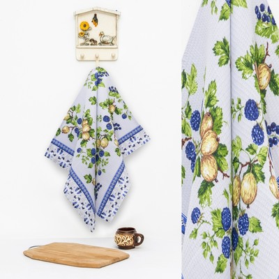 Полотенце "Доляна" Крыжовник 50*70 см с петелькой, 100% хл, ваф.полотно