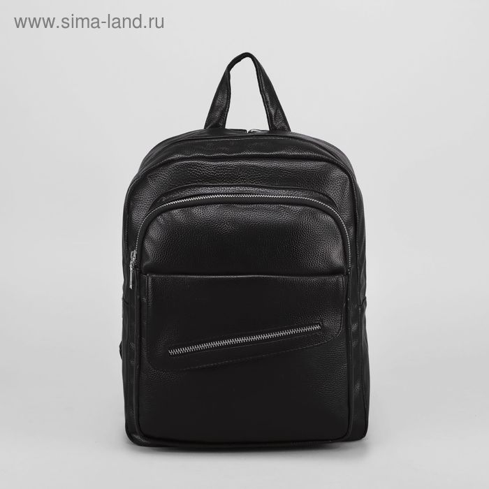 Рюкзак мол L-932, 28*9*35, отд на молнии, 2 н/кармана, черный - Фото 1