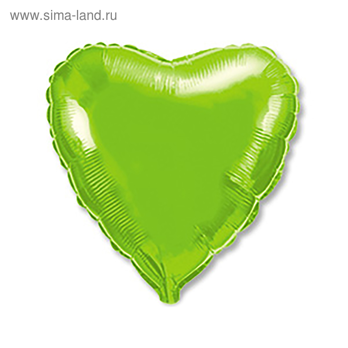 Шар фольгированный 18", сердце, металлик, lime green - Фото 1