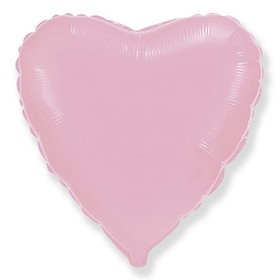 Шар фольгированный 18", сердце, пастель, розовый