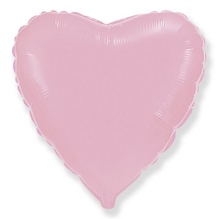 Шар фольгированный 18", сердце, пастель, розовый - Фото 1
