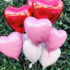 Шар фольгированный 18", сердце, пастель, розовый (комплект 5 шт) - фото 31396403