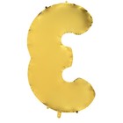 Шар фольгированный 40" "Цифра 3", цвет золотой - Фото 2