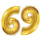 Шар фольгированный 40" «Цифра 6/9», цвет золотой - Фото 2