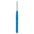 Крючок для вязания, полимерное покрытие, d=5мм, 14,5см, цвет синий - Фото 3