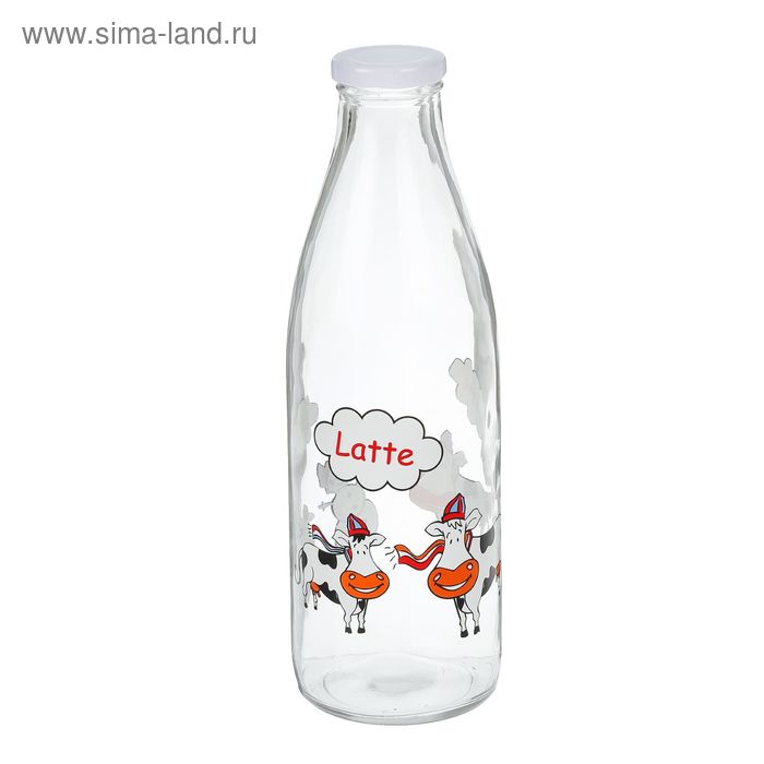 Бутыль Доляна «Коровки», для молока, 1 л - Фото 1