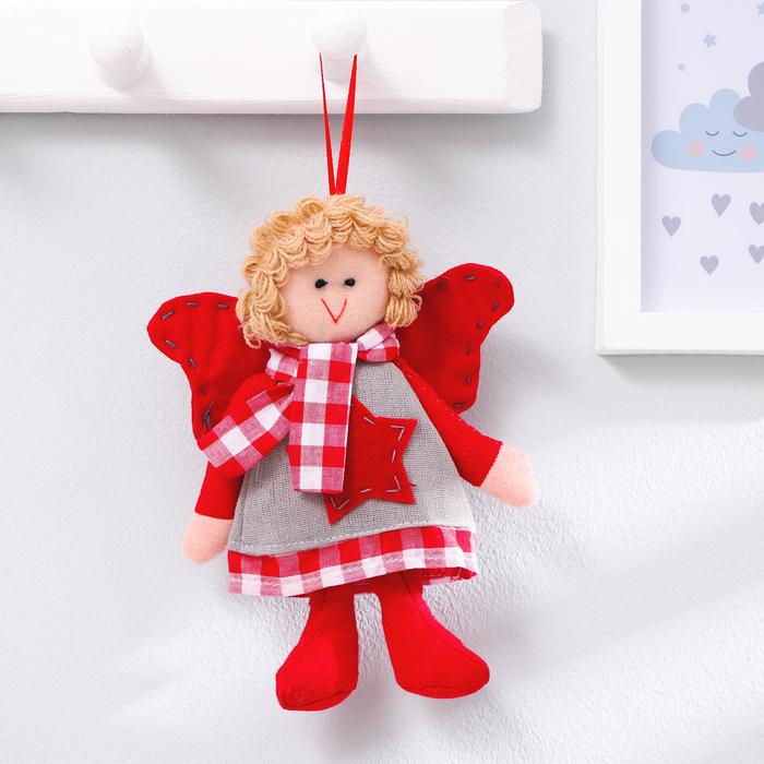 Кукла интерьерная «Ангелочек», звезда на платье, цвета МИКС - Фото 1