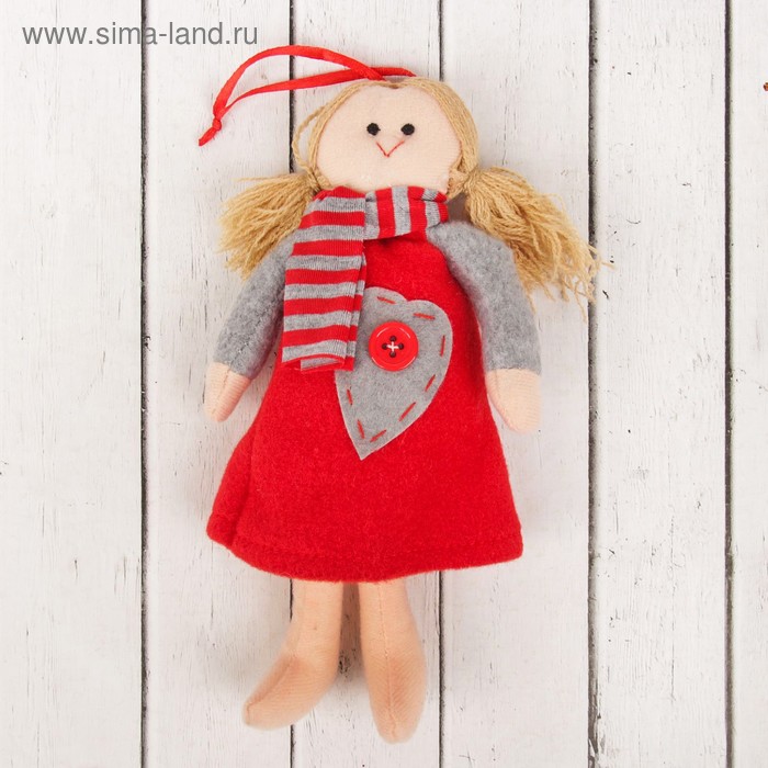 Кукла интерьерная «Оксана», сердце с пуговкой на платье, цвета МИКС - Фото 1