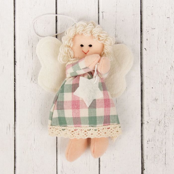 Кукла интерьерная «Ангелочек», с звездой в руках, цвета МИКС - фото 1905418229