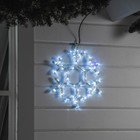 Светодиодная фигура «Снежинка», 39 см, дюралайт, 72 LED, 220 В, мерцание, свечение белый/синий - фото 3132642
