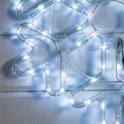 Светодиодная фигура «Снежинка», 52 см, дюралайт, 96 LED, 220 В, мерцание, свечение белый/синий - Фото 3
