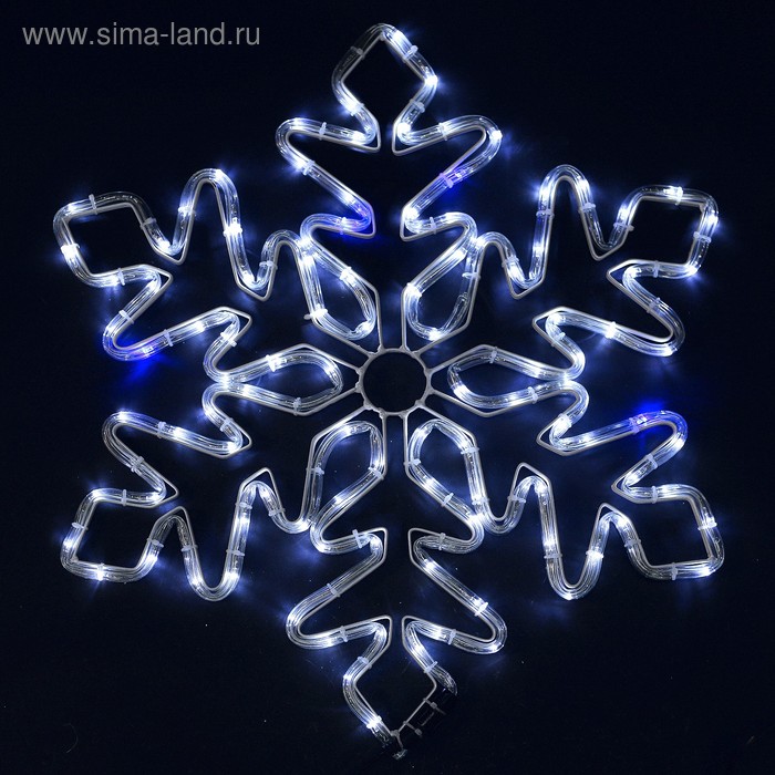 Фигура из дюралайта "Снежинка" 54х54 см, 120/20 LED, 220V, БЕЛЫЙ-СИНИЙ - Фото 1