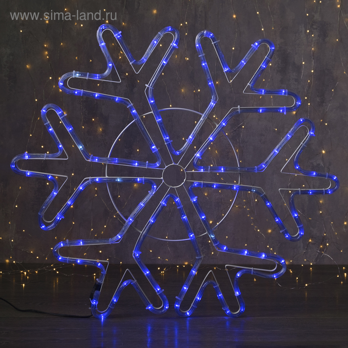 Фигура из дюралайта "Снежинка" 69х69 см, 144/24 LED, мерцание, 220V, СИНИЙ-БЕЛЫЙ - Фото 1