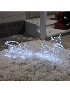 Светодиодная фигура «Олень с санями», олень: 48×48×22 см, сани: 45×23×23 см, дюралайт, 216 LED, 220 В, мерцание, свечение белое/синее - Фото 6