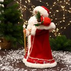 Дед Мороз под ёлку «Зимнее волшебство. Красная шуба, с посохом» 35 см - Фото 4
