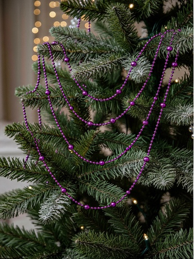 Бусы на ёлку «Шарики», длина 2.7 м, фиолетовые