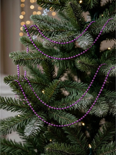 Бусы на ёлку «Шары», длина 2.7 м, d=7 мм, фиолетовые