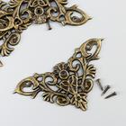 Уголок металл «Узорчатый», под бронзу, набор 4 шт., 4.5×4.5 см - Фото 1