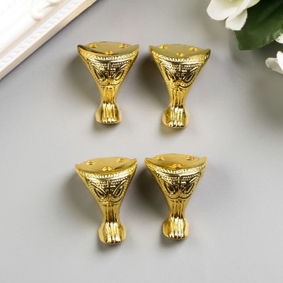 Уголок (ножка) для шкатулки металл «Царская», набор 4 шт., под золото, 2.5×2.2 см