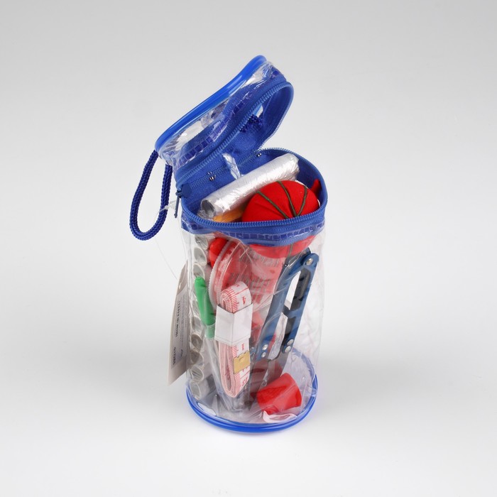 Швейный набор, 45 предметов, в сумочке ПВХ, 7,5 × 7,5 × 16,5 см,цвет МИКС - фото 1895117525