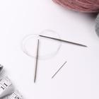 Спицы для вязания, круговые, с пластиковой леской, d = 3,5 мм, 10/40 см, с иглой - Фото 2