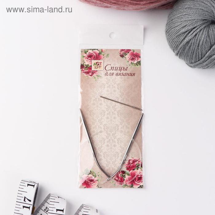Спицы для вязания, круговые, с пластиковой леской, d = 4 мм, 10/40 см, с иглой - Фото 1