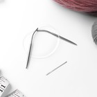 Спицы для вязания, круговые, с пластиковой леской, d = 4,5 мм, 10/40 см, с иглой - Фото 2