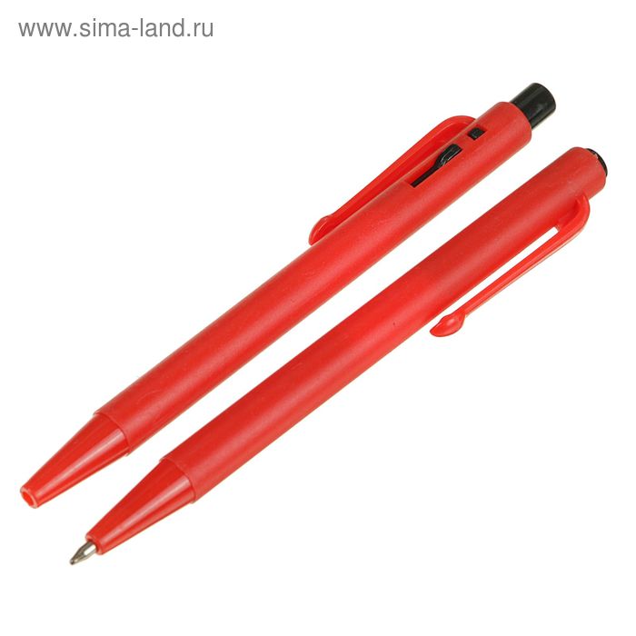 Ручка шариковая, автоматическая, 0.5 мм, Лого, "МИНИ", корпус красный, стержень синий - Фото 1