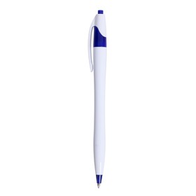 Ручка шариковая автоматическая, 0.5 мм, стержень синий, белый корпус (комплект 12 шт)