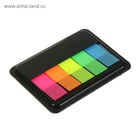 Блок-закладка с липким краем, 5 цветов по 20 штук, 45×12 мм, флуоресцентные, пластиковые, Z-сложение, в диспенсере - Фото 2