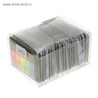 Блок-закладка с липким краем, 5 цветов по 20 штук, 45×12 мм, флуоресцентные, пластиковые, Z-сложение, в диспенсере - Фото 3