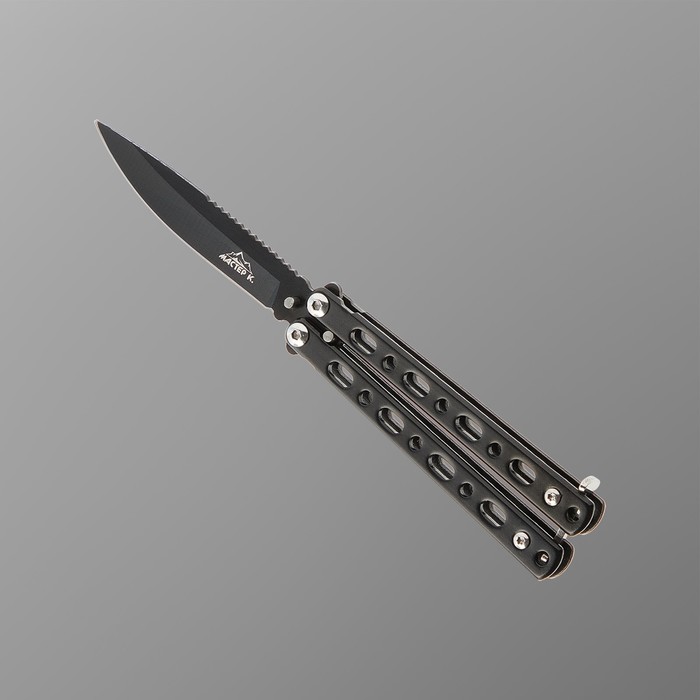 Нож-бабочка «Вихрь», 15.7 см, клинок 68 мм/1.3 мм, черный - Фото 1