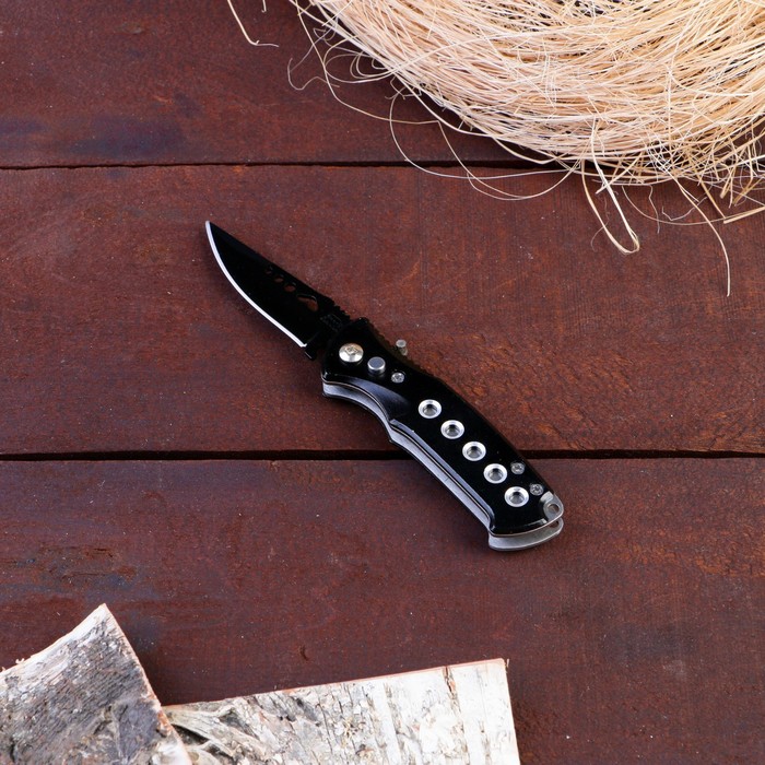 Нож складной полуавтоматический "Ёрш", клинок 7см, черный - фото 1908325107