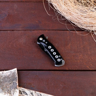 Нож складной полуавтоматический «Ёрш», клинок 7 см, черный