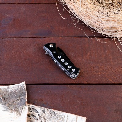 Нож складной полуавтоматический «Ёрш», клинок 7 см, черный