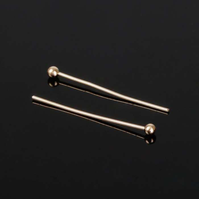 Штифт с шариком СМ-1103-14, 2 см, 50 г, (± 310 шт.), цвет золото - Фото 1