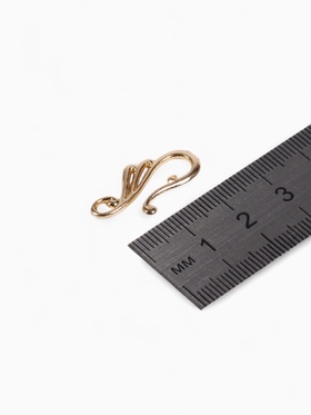 Замок-крючок с ответной частью «Завитки», 2 шт. цвет золото (комплект 2 шт)