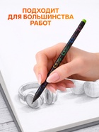 Карандаш чернографитный Calligrata, НВ, с ластиком, пластиковый, чёрный корпус с цветным узором 605130