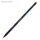 Карандаш чернографитный Calligrata, НВ, с ластиком, пластиковый, чёрный корпус с цветным узором 605130