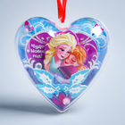 Новогодний ёлочный шар "Волшебства!" Холодное сердце с 3D аппликацией - Фото 1