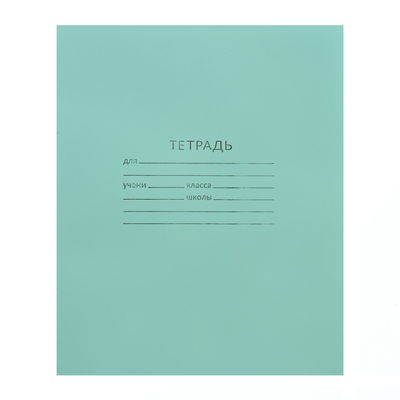 Тетрадь 12 листов в косую линейку «Зелёная обложка», бумажная обложка, серые листы, плотность 58-63 г/м²