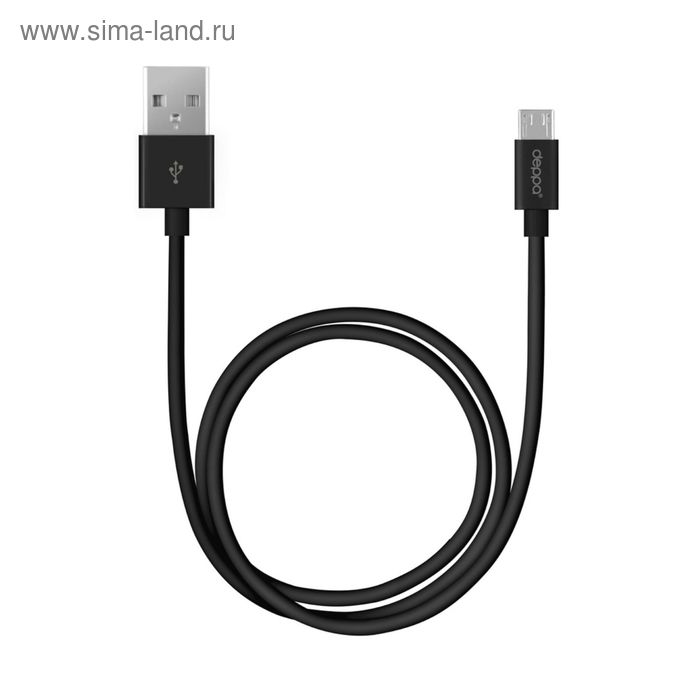 Кабель Deppa (72205) micro USB, черный, 2 Метра - Фото 1