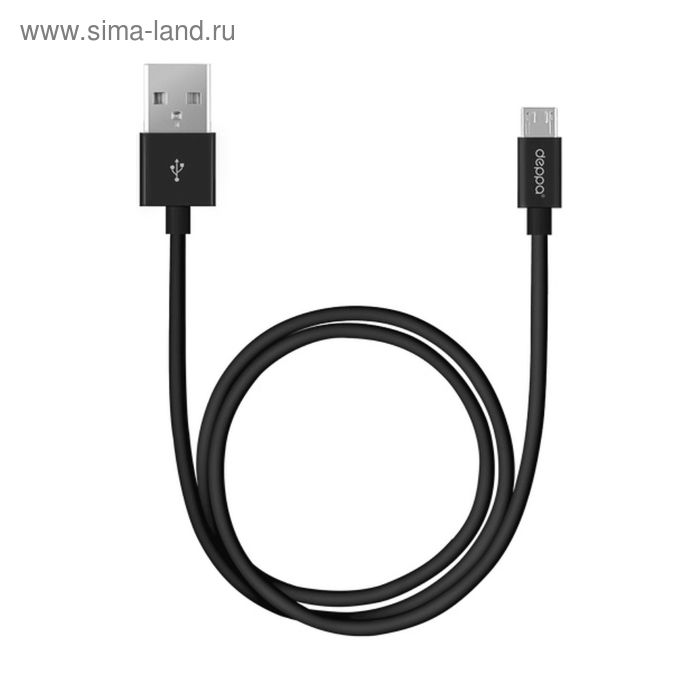 Кабель Deppa (72229) micro USB, черный, 3 м - Фото 1