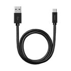 Кабель Deppa (72270) USB-USB Type-C, 1,2м,  алюминий/экокожа, черный 2569432 - фото 3623416