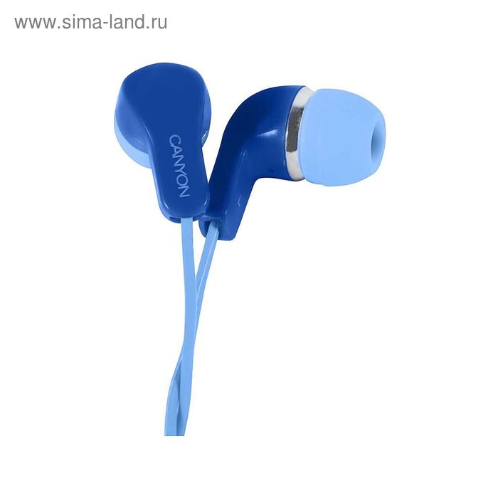 Наушники с микрофоном Canyon CNS-CEPM02BL Blue, вкладыши вакуумные, синие - Фото 1