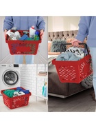 Корзина покупательская пластиковая, 20 л, 2 пластиковые ручки, красная - Фото 5